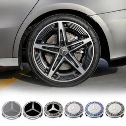 75mm Car Wheel Center Cap Hub Covers Badge Decor Accessories For Mercedes Benz Amg W205 W211 W204 W212 W213 W203 W176 W221 CLA