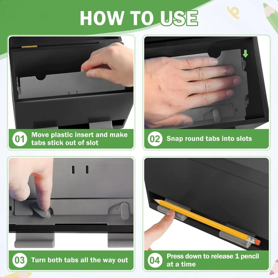 Pencil Dispenser for Classroom Wooden Pencil Holder for Desk Teacher Must Haves for Organization and Storage Pencils Straw Disp