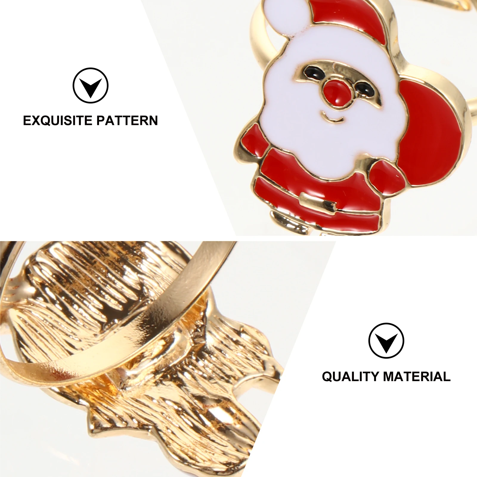 

10Pcs Creative Cartoon Finger Rings Golden White Red Green High Toughness Oil Dripping Process Comfortable Chic Wear Stylish