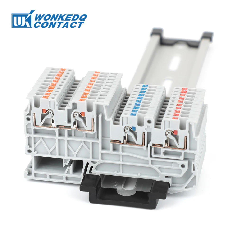 5Pcs PTIO1.5/S/3 Sensor/actuator Connector Push-in Din Rail Terminal Block 1.5mm² Electric Cable Wire 4 Conductor PTIO 1.5/S/3