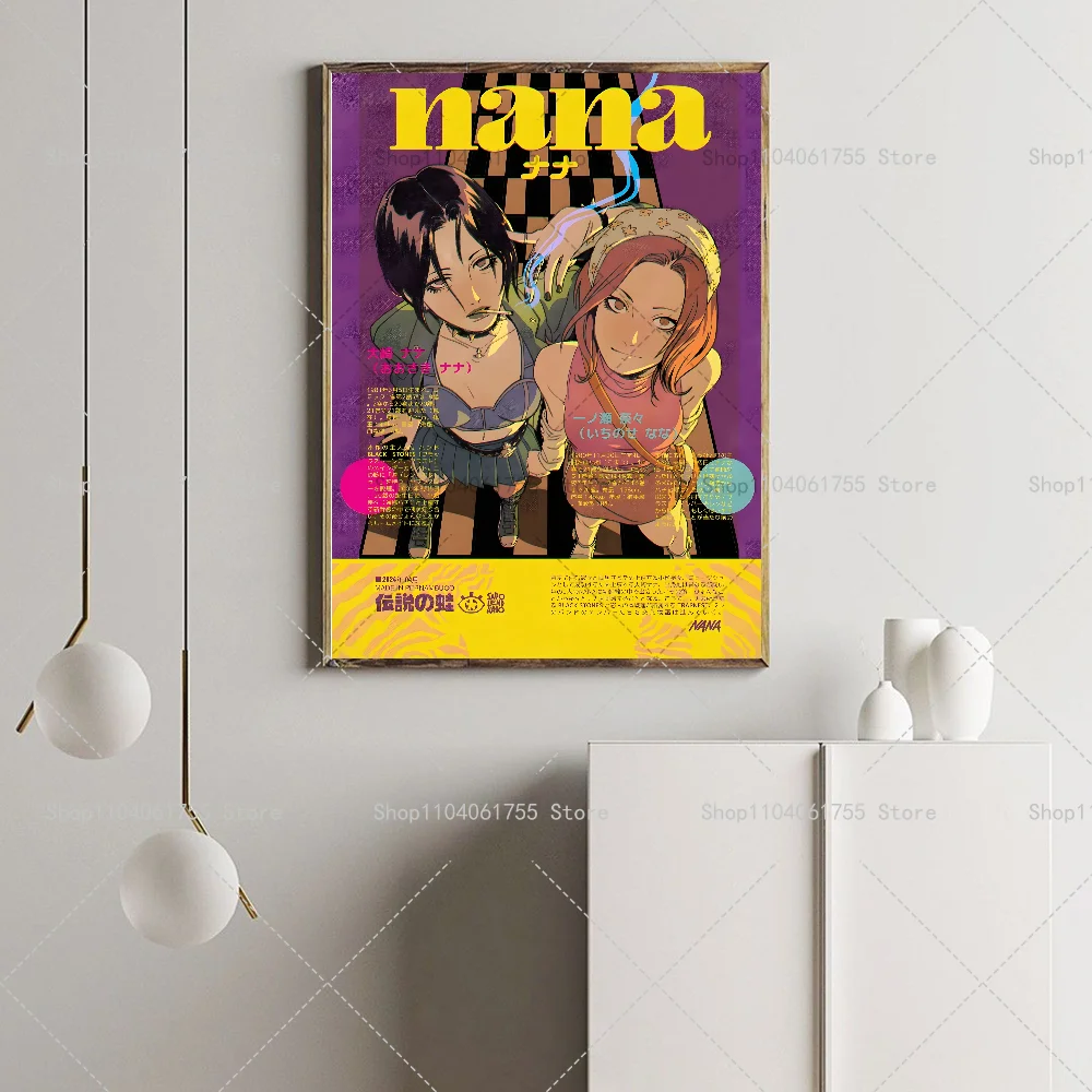 1PC Japanese Classic Anime NANA Poster Self-adhesive Art Waterproof Paper Sticker Coffee House Bar Room Wall Decor