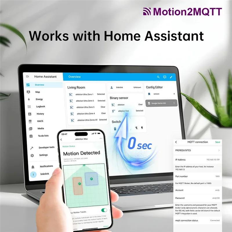 

60 ГГц Mmwave Радар Wi-Fi Интеллектуальный датчик присутствия ИК-бластер, Датчик освещенности, Motion2mqtt Home Assistant-Y47A