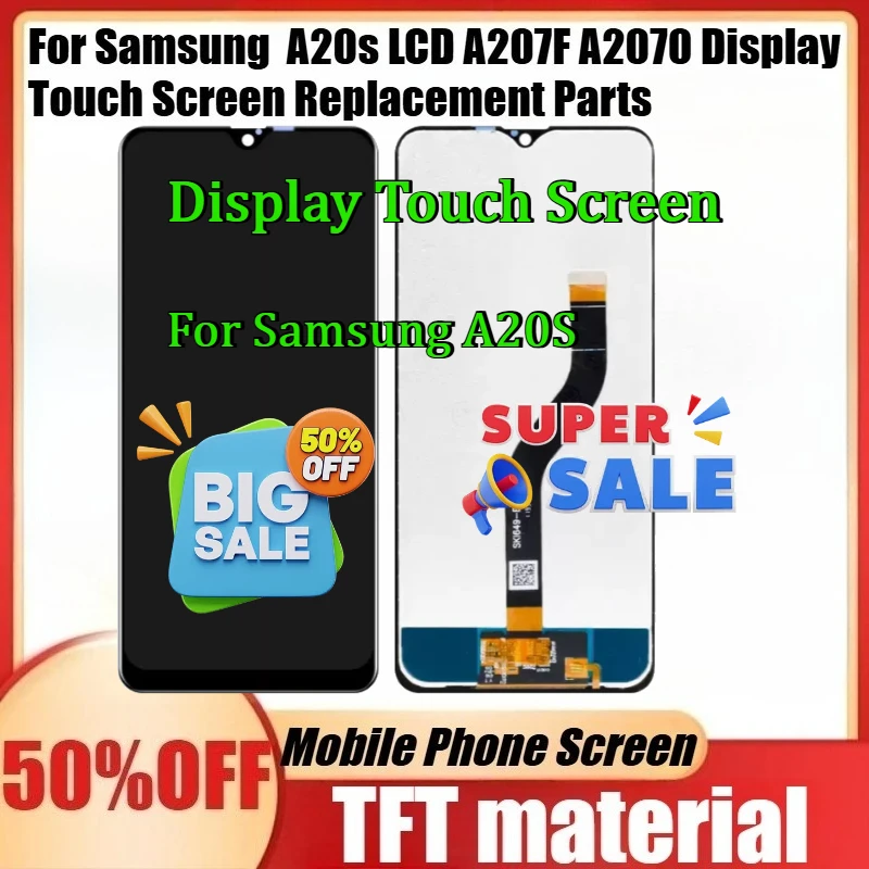 

Дисплей LCD для Samsung A20s A207F A2070, сенсорный экран, запасные части для Samsung A20S A207, новый TFT-экран высокого качества