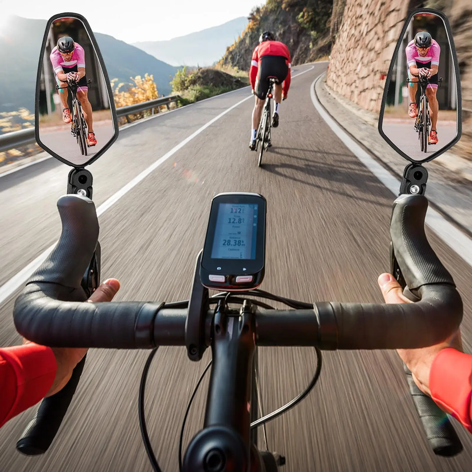 1 pair Bicycle Rearview Mirror Reflector Adjustable Rotatable Handlebar Mirror Clear Rearview Scooter Cycling Bike Accessories