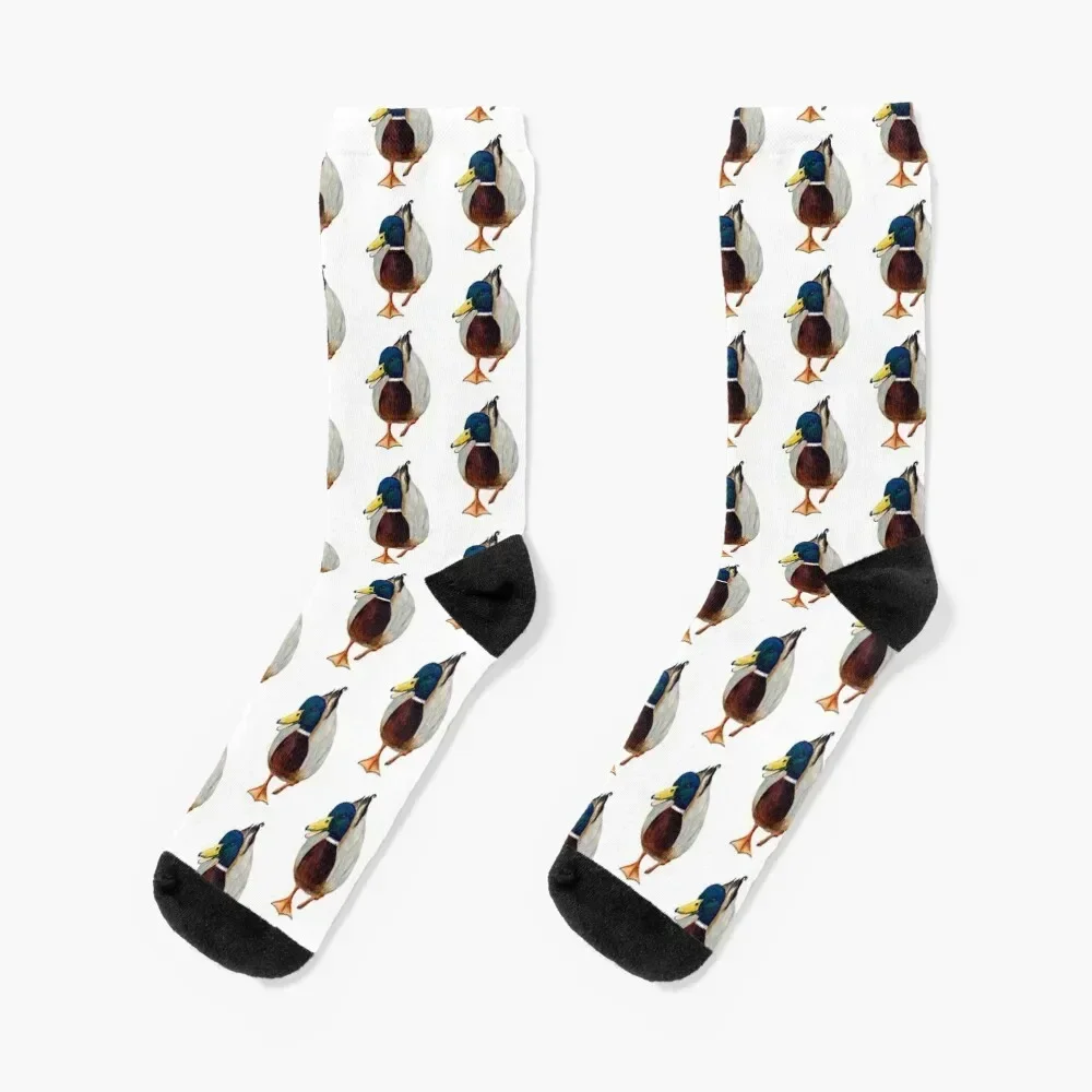 A funny duck laughs Socks Run summer christmas stocking Socks Men Women's