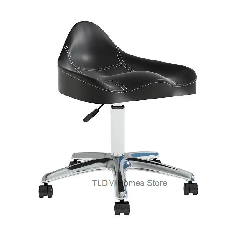 Nordic Wrought Iron Barber Chairs Beauty Salon Special Barber Chair Modern Rotating Lifting Stool with Wheels Home Makeup Chair