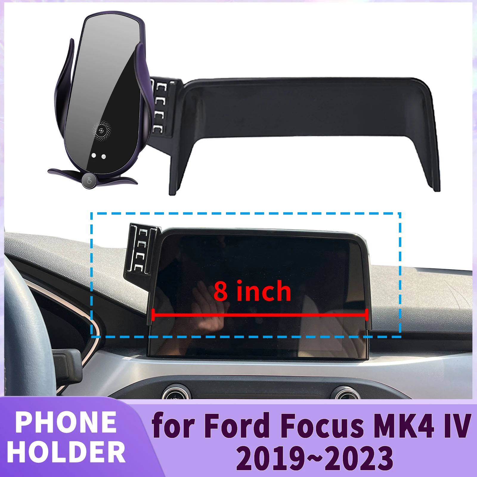 

fit for Ford Focus MK4 IV 2019 2020 2021 2022 2023 (8in) Screen Base Phone Holder Mount ​​ Secure Clip Car​​ accessoires