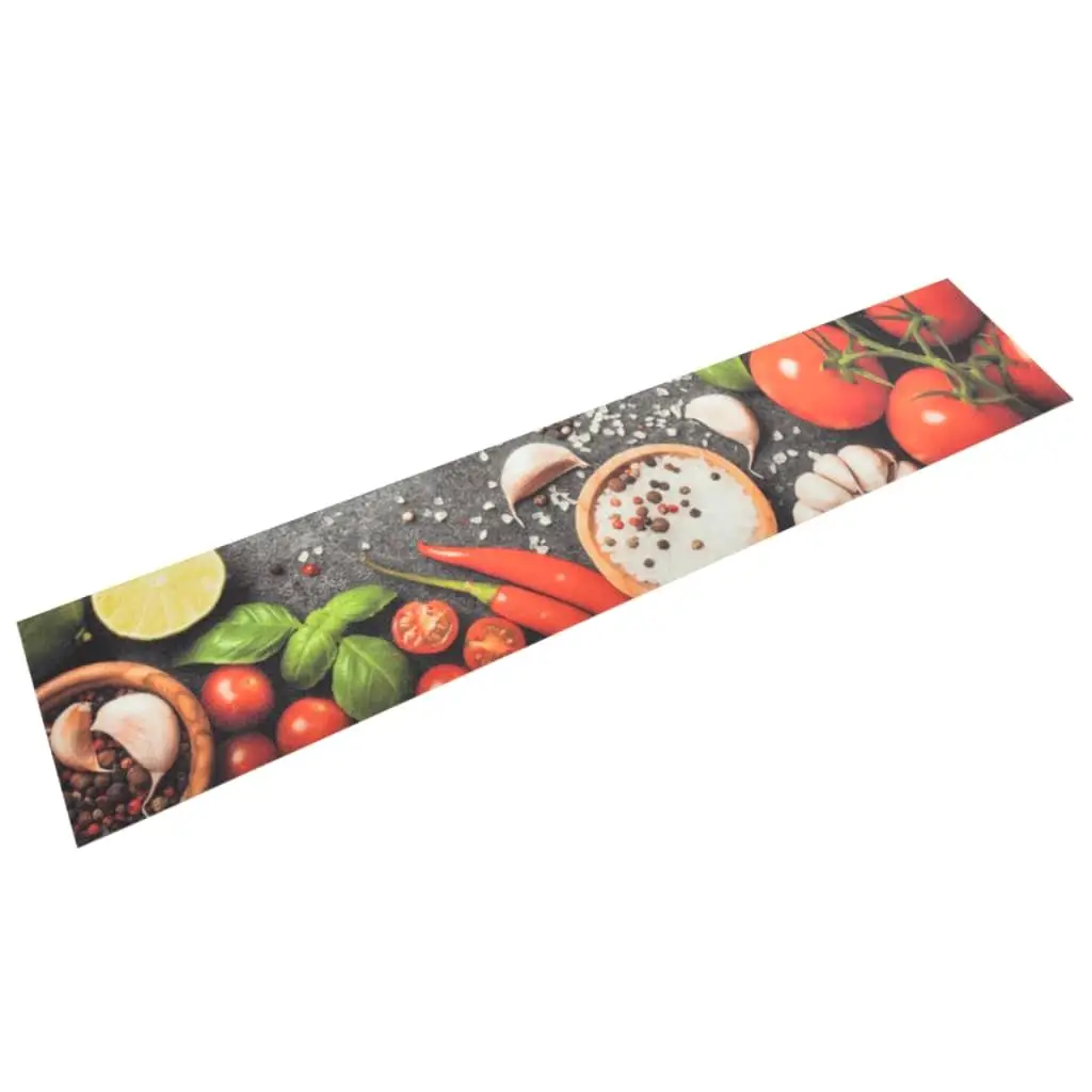 Washable Velvet Kitchen Rug - Vegetable Design, 60x300 cm Non-Slip Mat for Home Decor