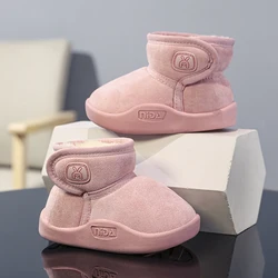 Child Winter Boots Velvet and Thickening Shoes Girl Boys Boot Warm Soft Comfort Trendy All-match Wear-resistant Kids Cotton Shoe