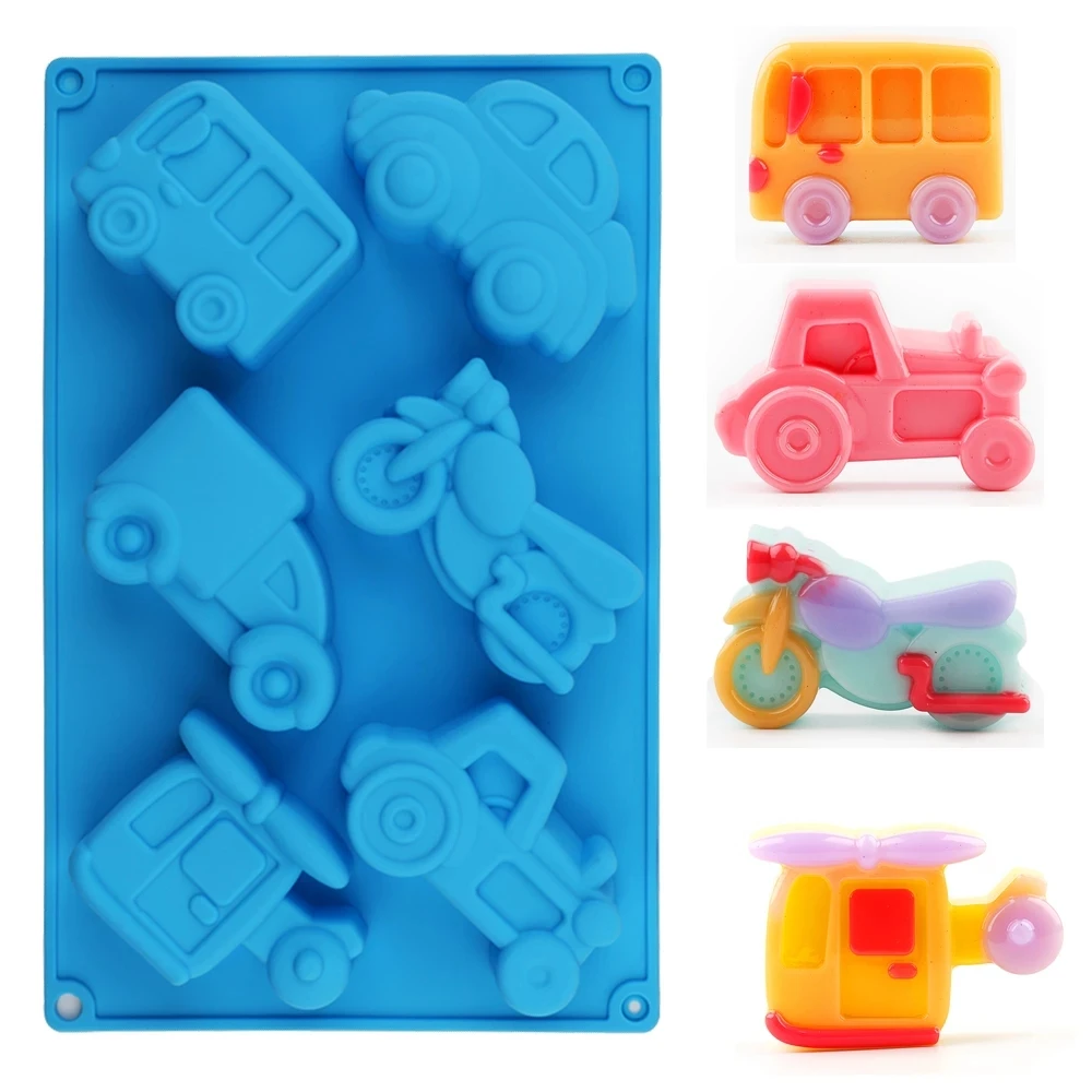 Jelly Pudding Dessert Baking Mould DIY Car Motorcycle Plane Shape Silicone Mold Cake Decoration Tool