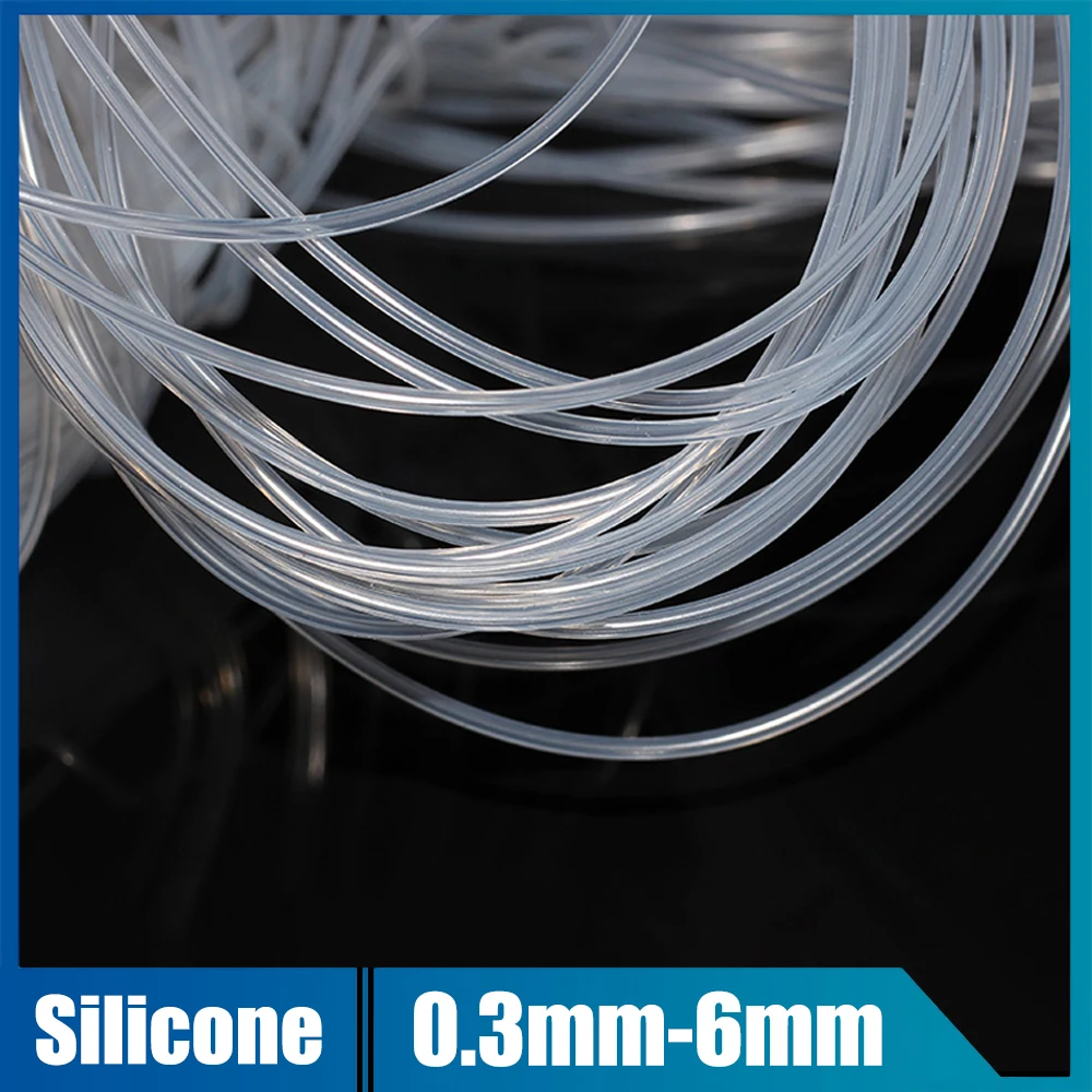 10Meter 0.3mm-6mm Food Grade Clear Translucent Silicone Tube Hose Pipe Soft Rubber