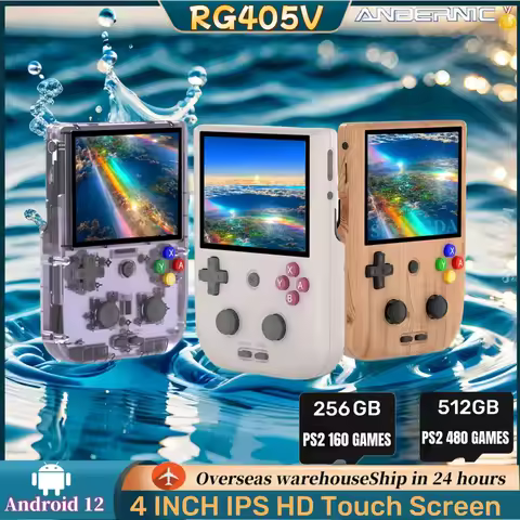 ANBERNIC RG405V Official Store Retro Portable Handheld Video Game Console 4 INCH IPS Touch Screen Android 12 PS2 512G PSP 3DS