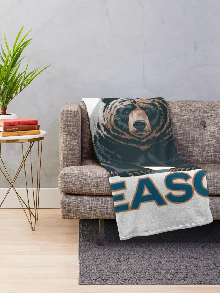 It's Fat Bear Season: Bold Bear Illustration For Outdoor Adventure Fans Throw Blanket Soft Big Blankets