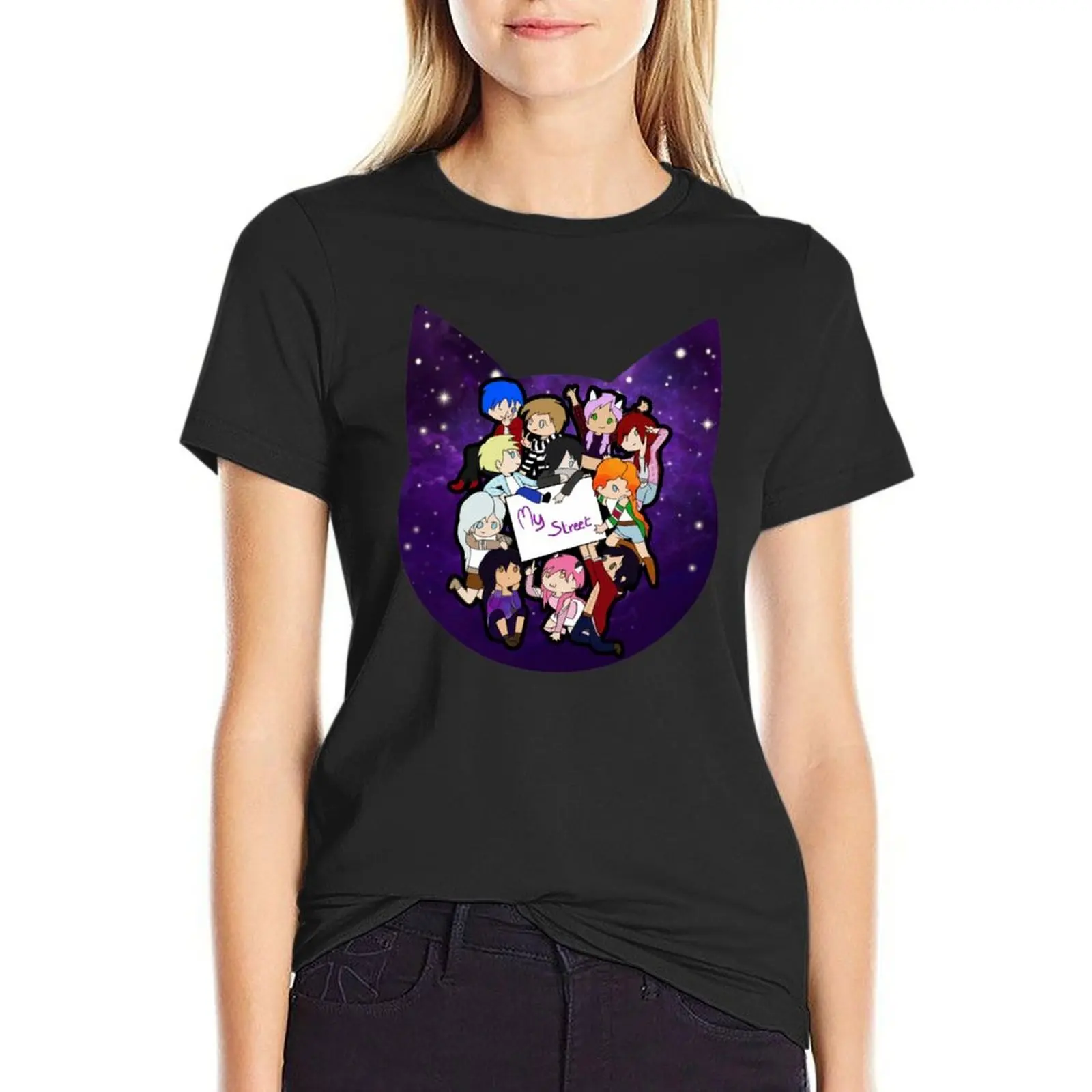 

APHMAU THE CAT GIRL T-Shirt shirts graphic tees aesthetic clothes Women's tee shirt