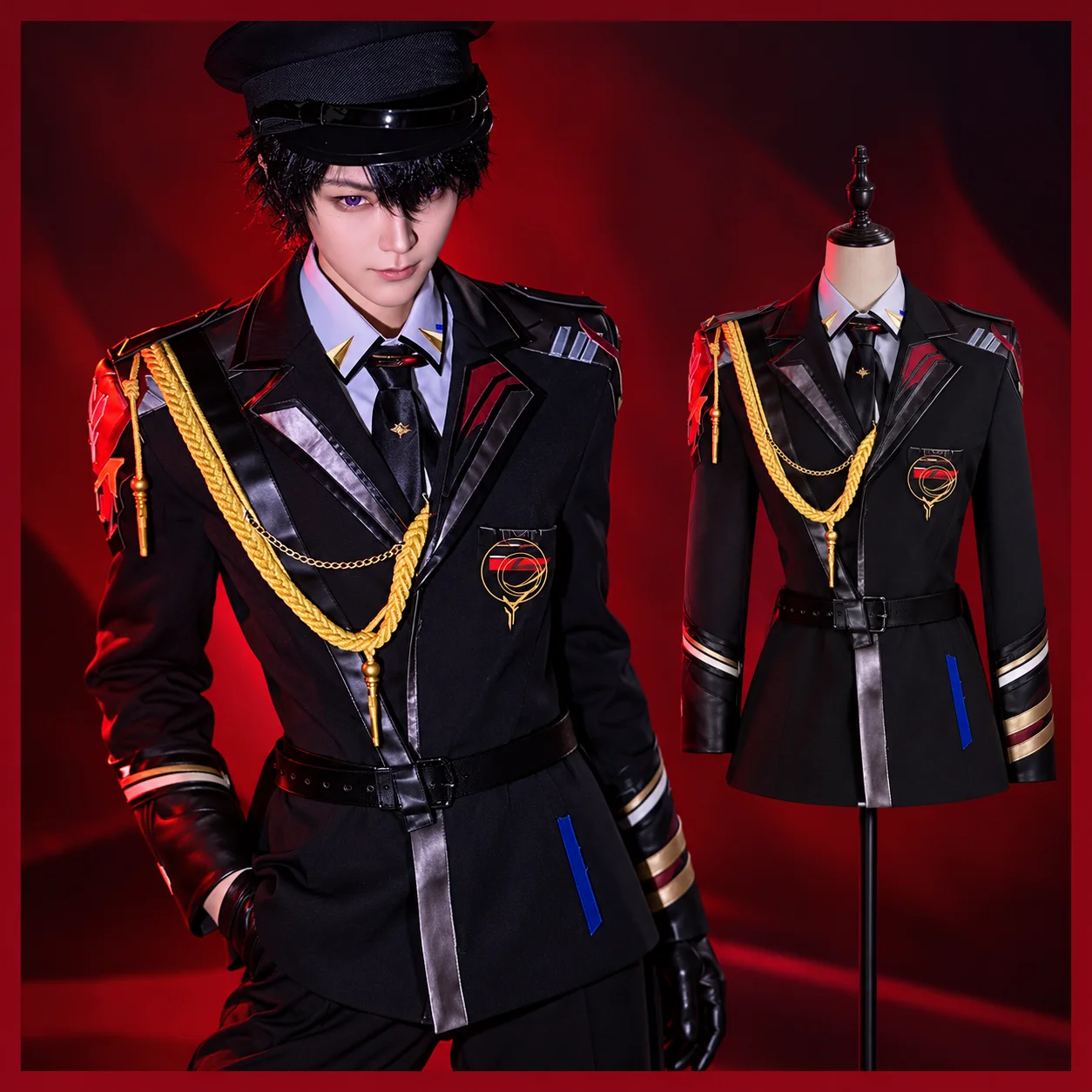 Love Cosplay Wig design and Deepspace Caleb Cosplay Costume Wig Farspace Colonel Uniform Cap Hallow for cosplay events and theme