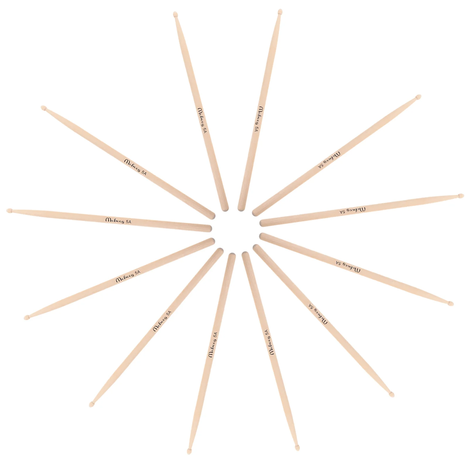 

6Pairs Safe Stable Maple Wood Drumsticks 5a No Cracks Fractures Good Playing Sensation Percussion Tool Drum Stick