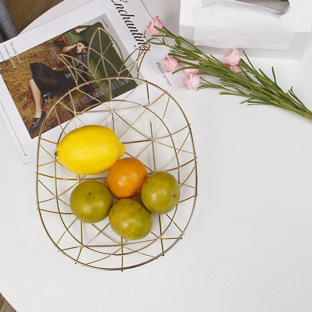 

Iron Fruit Basket Wire Baskets Kitchen Organizer Decorative Holder Large Volume Snack Rack Vegetable Washing Bowl Stand Storage