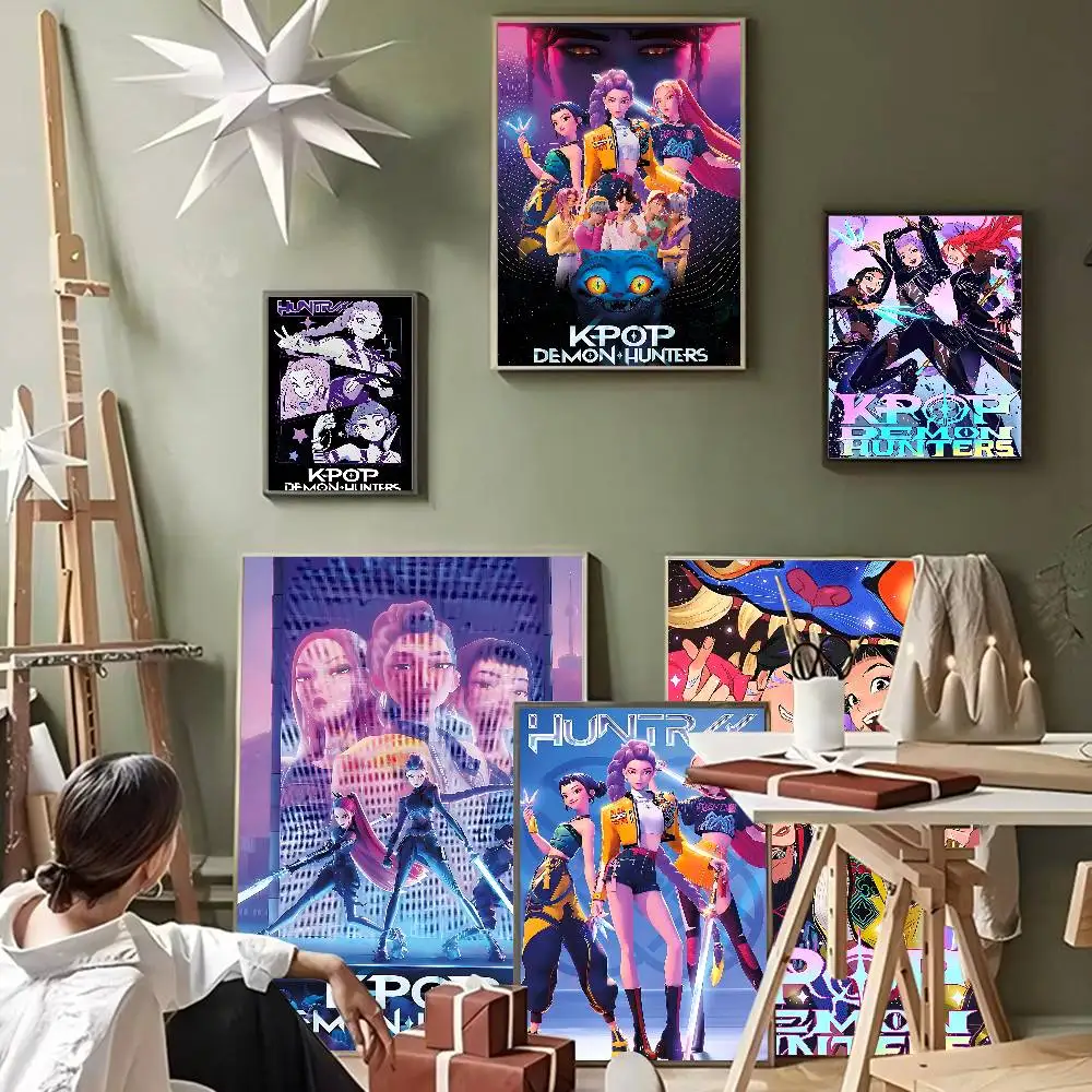 Affiche Toile Kpop Demon Hunters - Décoration Murale 40x60cm Cadeau Fan