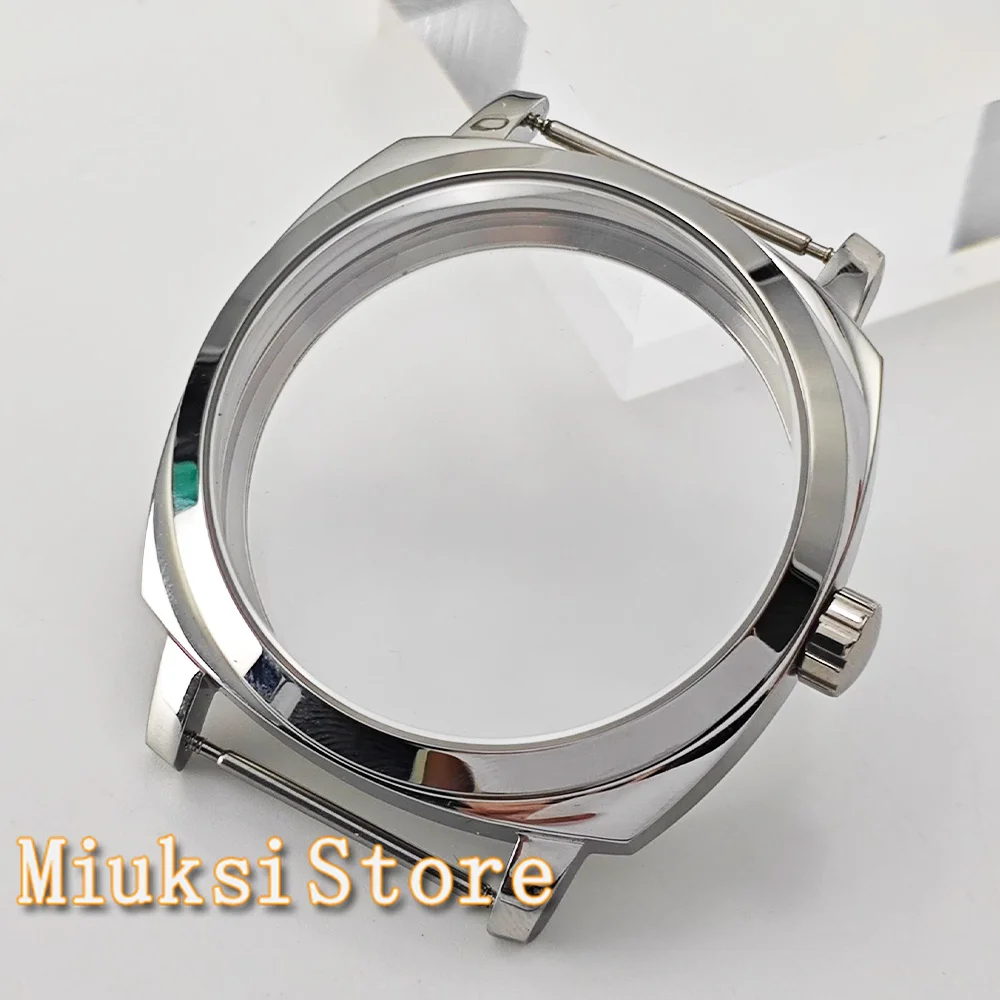 

42mm Silver Watch Case Solid 316L Stainless Steel Fit ETA 6498 6497 ST3600 Movement Watch Accessories Parts