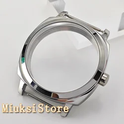 42mm Silver Watch Case Solid 316L Stainless Steel Fit ETA 6498 6497 ST3600 Movement Watch Accessories Parts