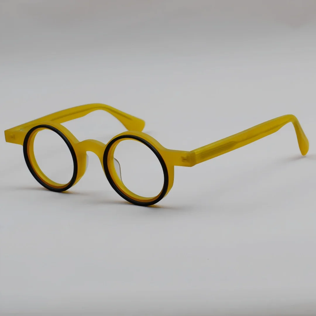 ALICIA Mode Retro Runde Vollformat Kleine Größe Brillen Luxus Acetat Spektakel Optische Verordnung Rahmen Mann Frau – Detail 19