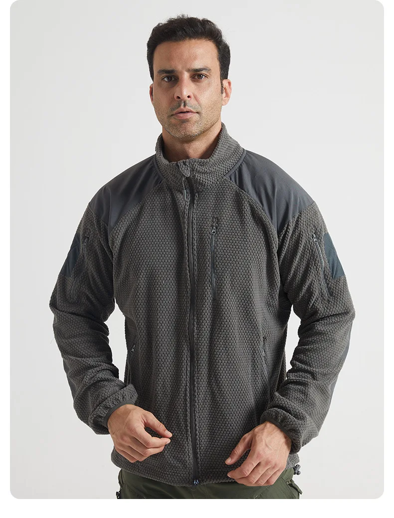 Men\'s Winter Autumn Warm Polar Fleece Tactical Jackets Outdoor Sports Hood Coats Hiking Cycling Camping Trekking Jacket