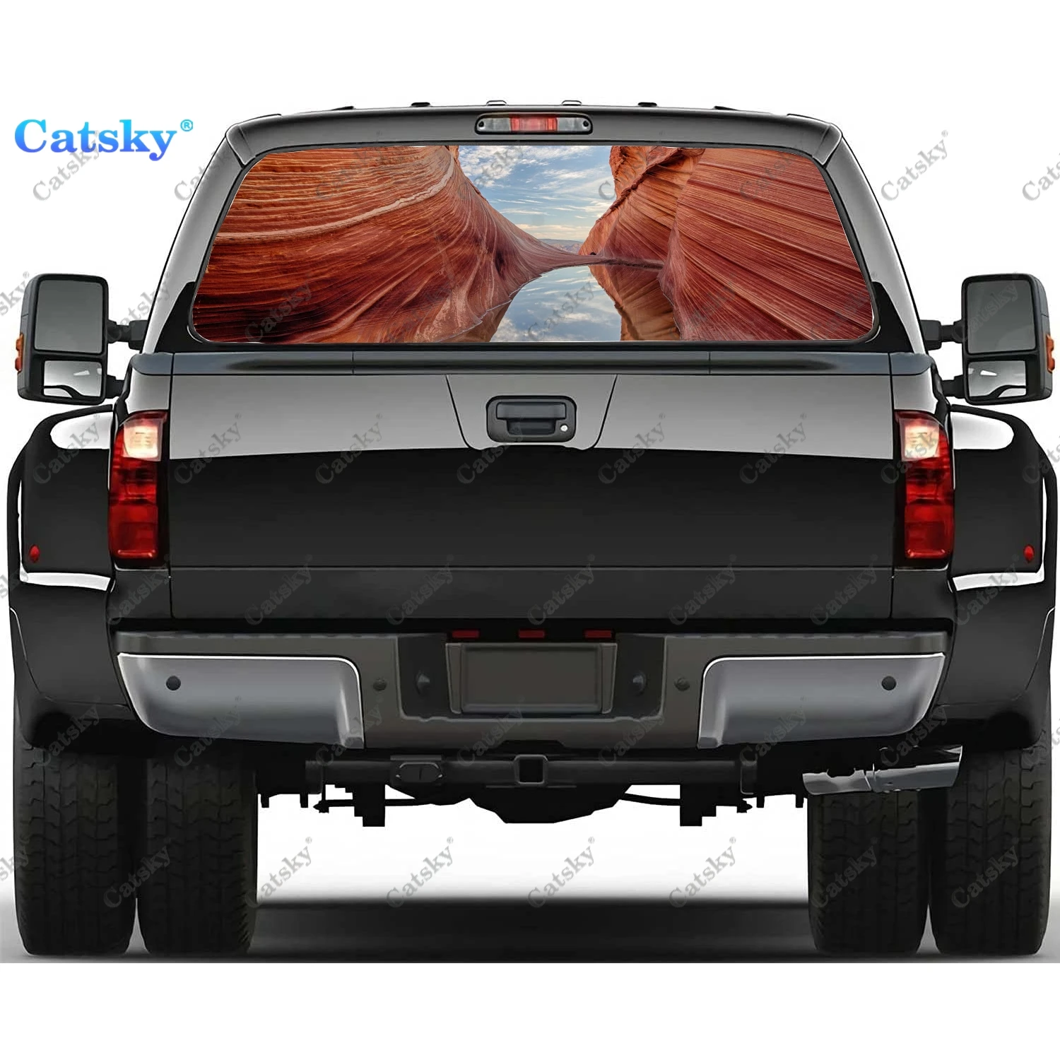 Antelope Canyon Sky Car Body Rear Window Stickers Windshield Decal Steed Truck Rear Window Decal Tint Perforated Vinyl Graphic