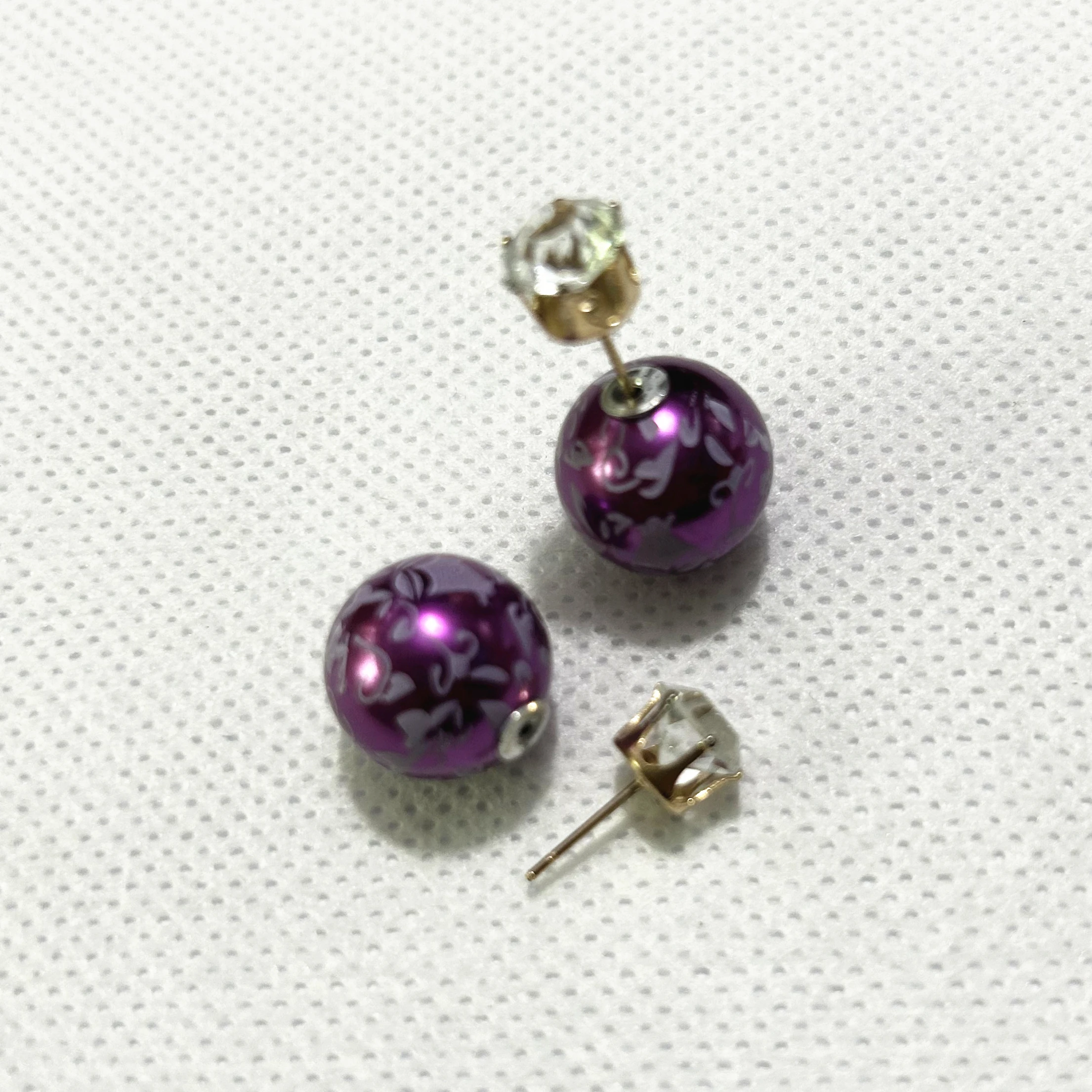 2026 New Fashion Jewelry Double Side Crystal 16MM Pearl Frosted Matte Stud Earring Gift For Women Girl Mix Color