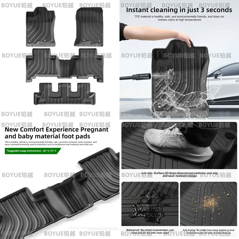 TPE Floor Mats for 4Runner Lexus GX460 All Weather Custom Fit Car Liners Waterproof Heavy Duty Interior Protection
