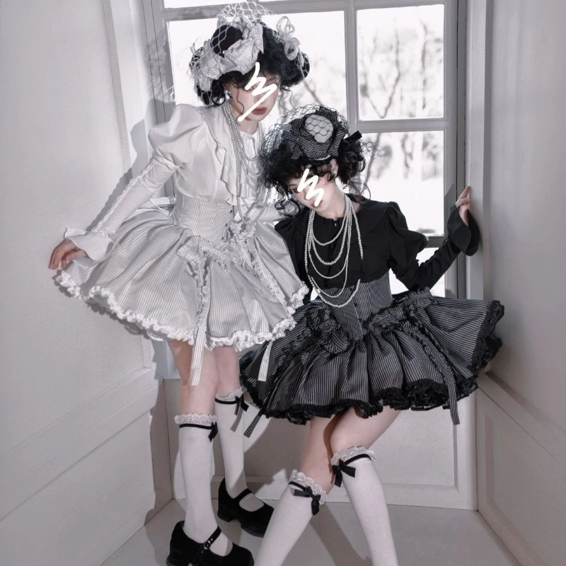 日本のゴシックダークロリータスタイルブラウス女性ヴィンテージフリルピーターパン襟取り外し可能な袖シャツ原宿 Y2k スリムトップ