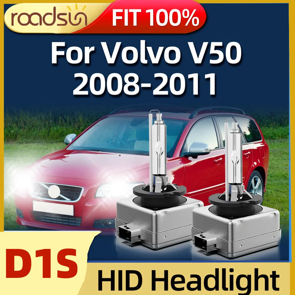 

Roadsun 2Pcs HID Xenon D1S Headlight Car Light 6000K High Low Beam Bulbs Fit For Volvo V50 2008 2009 2010 2011