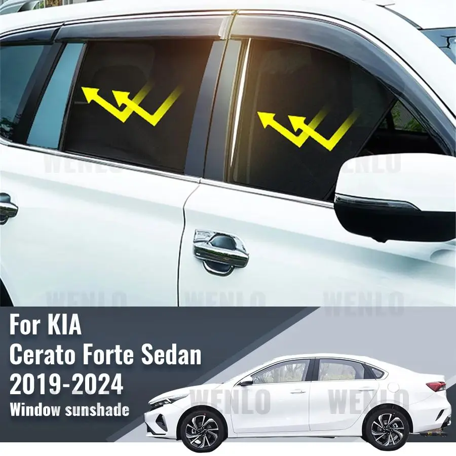 

For Kia Forte Cerato K3 2019-2024 Car Sunshade Front Windshield Magnetic Mesh Curtain Rear Side Window Sun Visor Shade