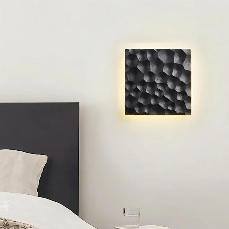 Personality Travertine Natural Stone LED Wall Lamps Artistic Background Luminaire Living Room Bedroom Staircase Corridor Light