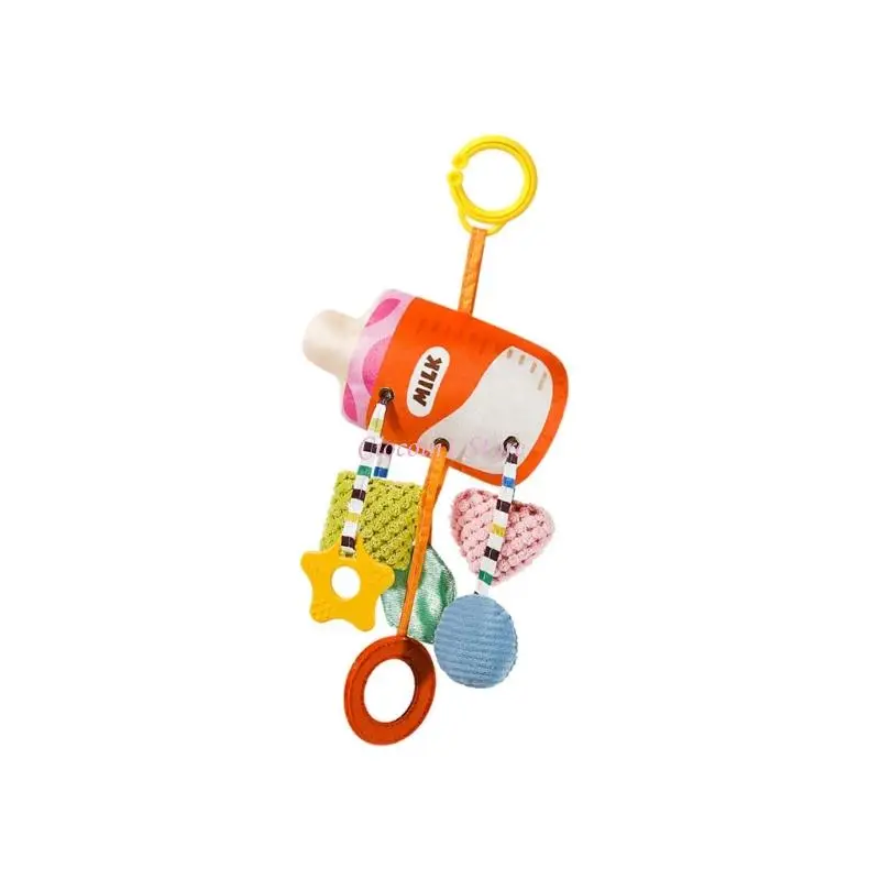 Y1UB Grzechotka do łóżeczka dla niemowląt, którą można prać w pralce, z wzorami zwierząt z kreskówek, zapewniająca wizualny