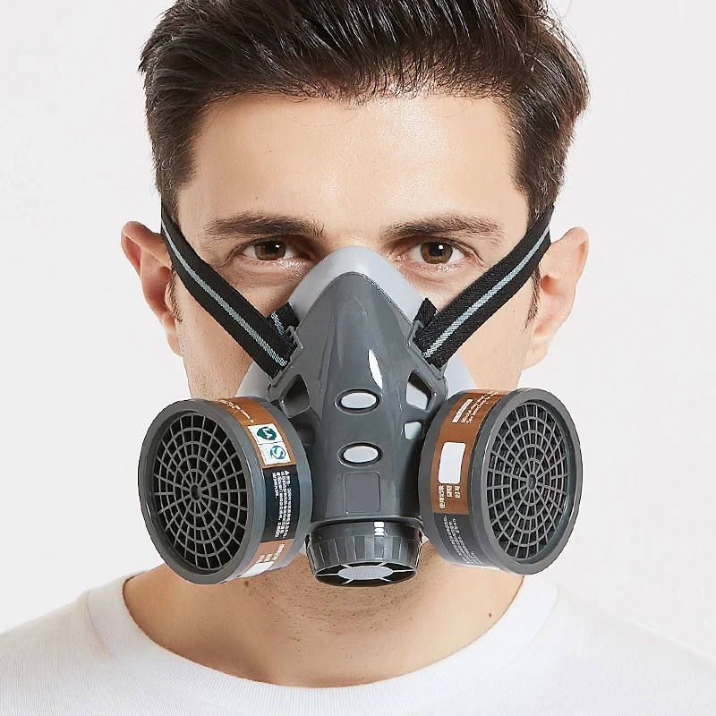 Maschera antipolvere a mezza faccia ricaricabile elettrica respiratore ausiliario portatile per l\'alimentazione dell\'aria per la verniciatura a