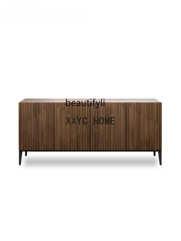 

North America Black Walnut Solid Wood Sideboard Kitchen Locker Living Room Entrance Cabinet