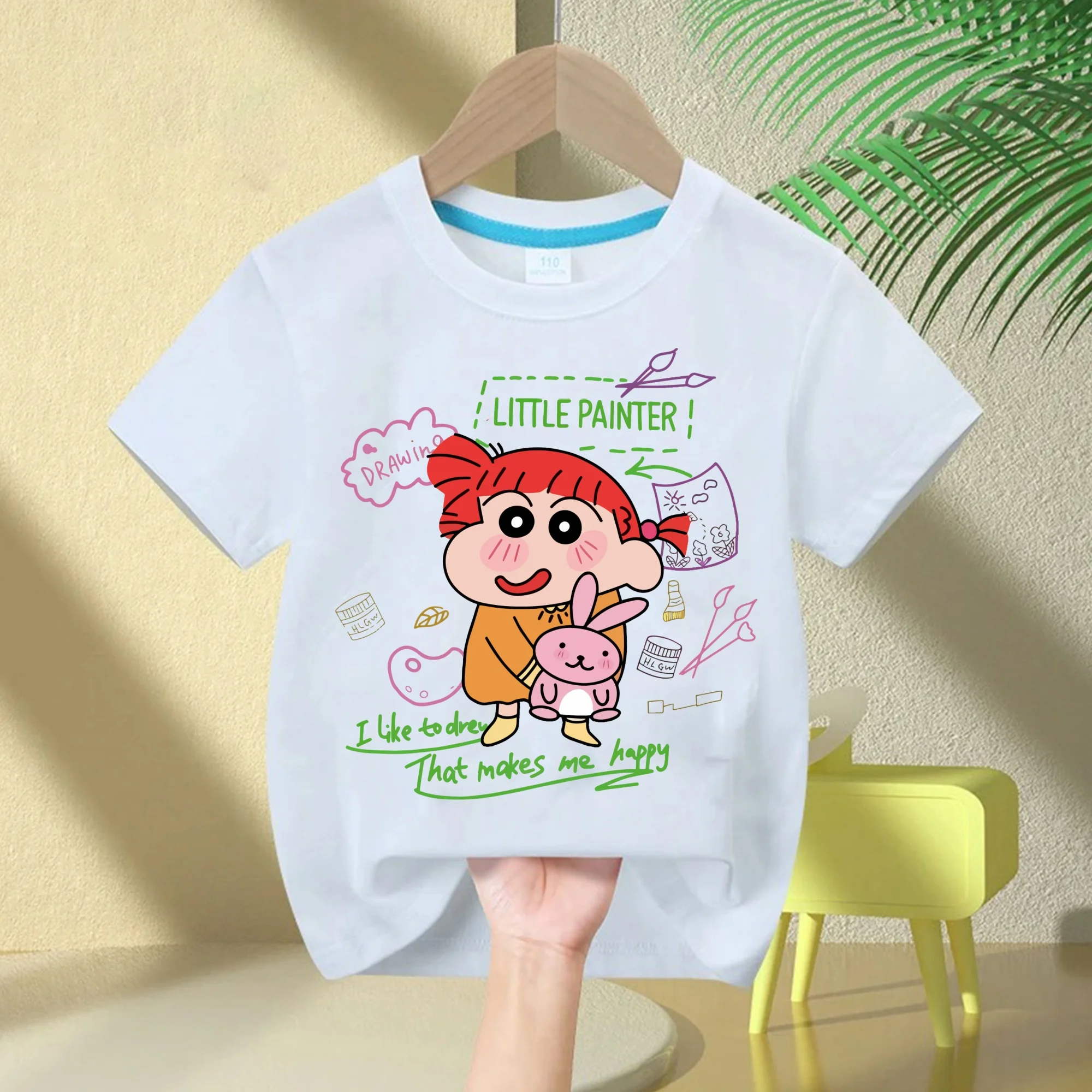 

Fashion Kids Crew Neck T Shirt Cute Cartoon Summer Casual Street Wear Tops Crayon Shin Chan Children 3-14