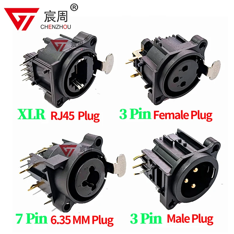 10 pcs  XLR 6.35mm Jack RJ45 installation network connector XLR series RJ45 series Carnot base network  Carnot lighting audio ﻿