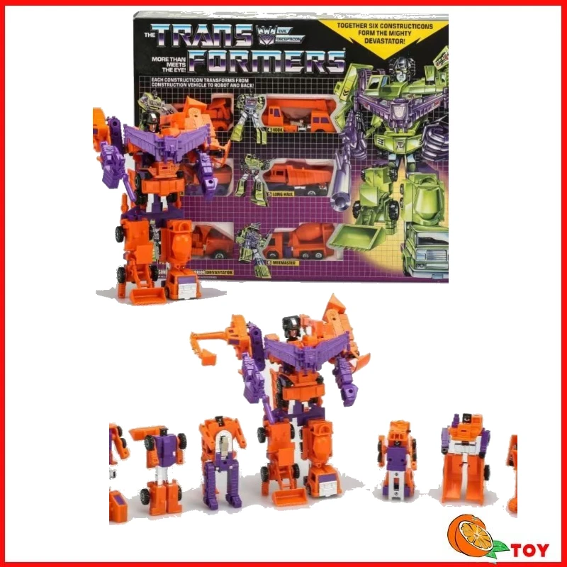 In Stock Transformers Toys US Version G1 84-86 KO Devastator Orange Color Model Robot Collection Action Figure Toy Gift Hobby