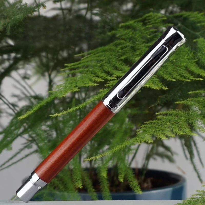 BALAOYE Wooden Luxury Fountain Pen Long Knife 2.0/3.0mm Multi-layer Armor Pen Tip Hand-polished Nib 0.5F Ink Pen Stationery Gift