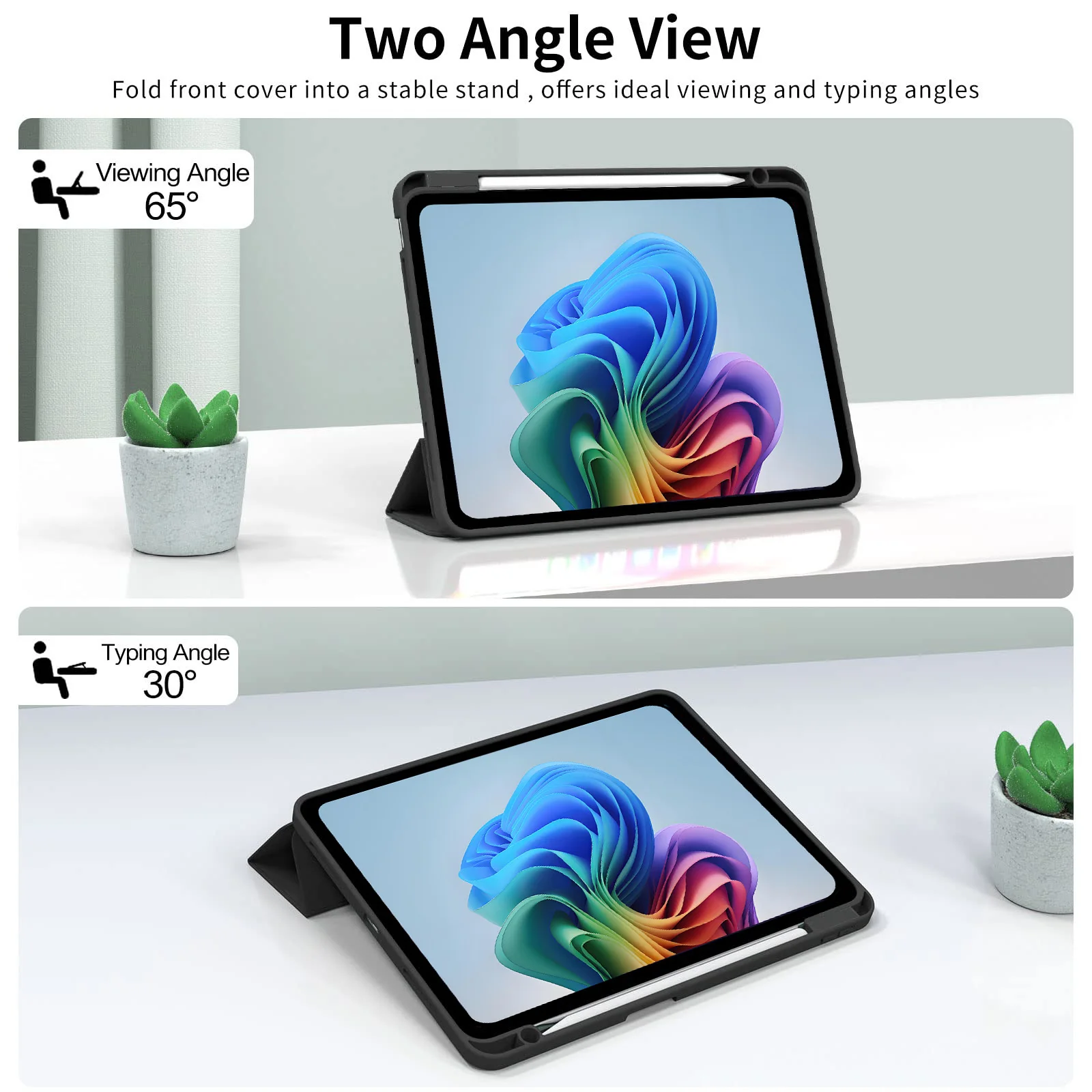 아이패드 에어 프로 10.9 11 12.9 13 11세대 10세대 9세대 8세대용 필통형 플립 스마트 가죽 커버 소프트 실리콘 백 쉘