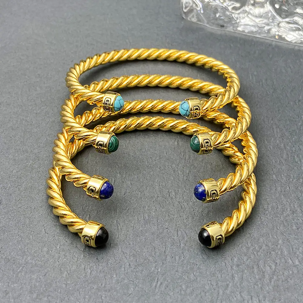 

Высококачественный браслет с цветными камнями и круглым концом, роскошный унисекс-браслет с цветными камнями, оптовая продажа ювелирных изделий