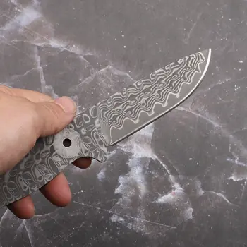 新型固定式一體成型馬士革鋼坯半成品刀坯,適用於自衛、戶外EDC水果切割等用途 10 最佳銷售 刀坯 - №3