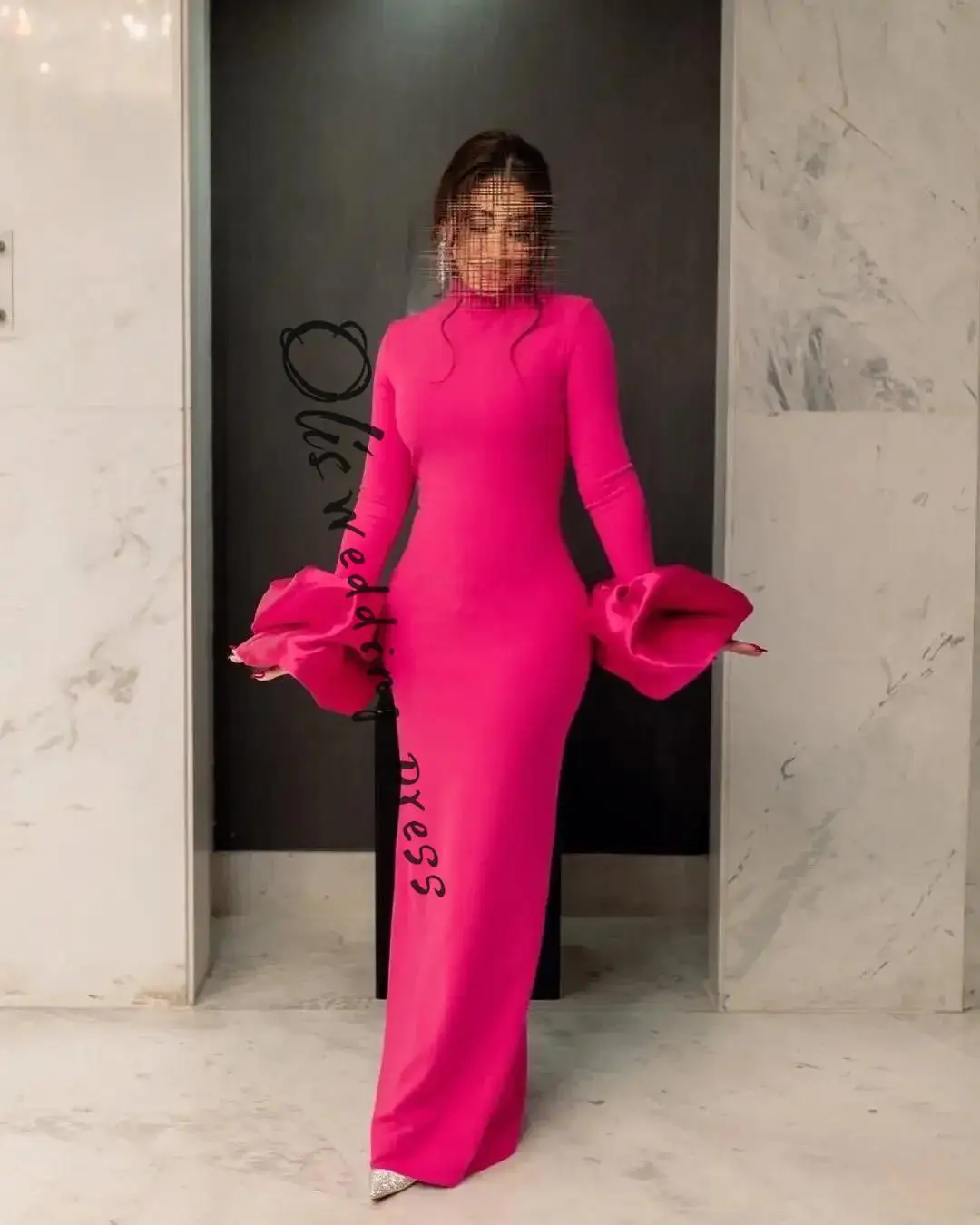 

Вечерние платья с длинными рукавами по индивидуальному заказу, Русалка с высоким воротом, длиной до пола, платья для выпускного вечера, Vestidos De Noches, вечерние платья