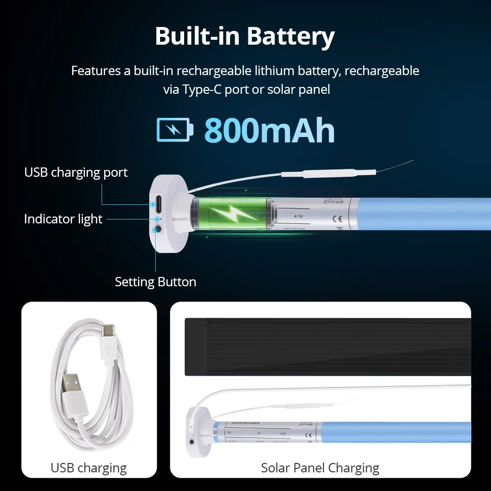 زيجبي الستائر الدوارة المحرك ل 17 25 28 مللي متر أنبوب Zemismart محرك الستار القابلة لإعادة الشحن العمل مع تويا App أليكسا جوجل المنزل صوت