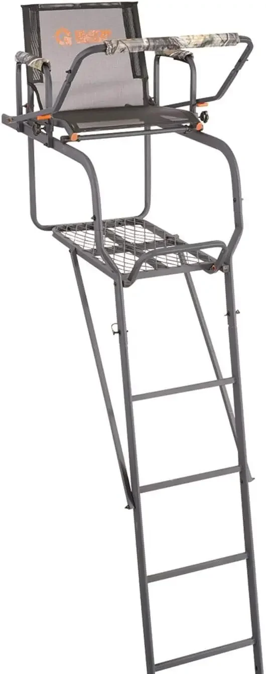 15.5' Climbing Ladder Tree Stand for Hunting with Mesh Seat, Hunting Gear, Equipment, and Accessories