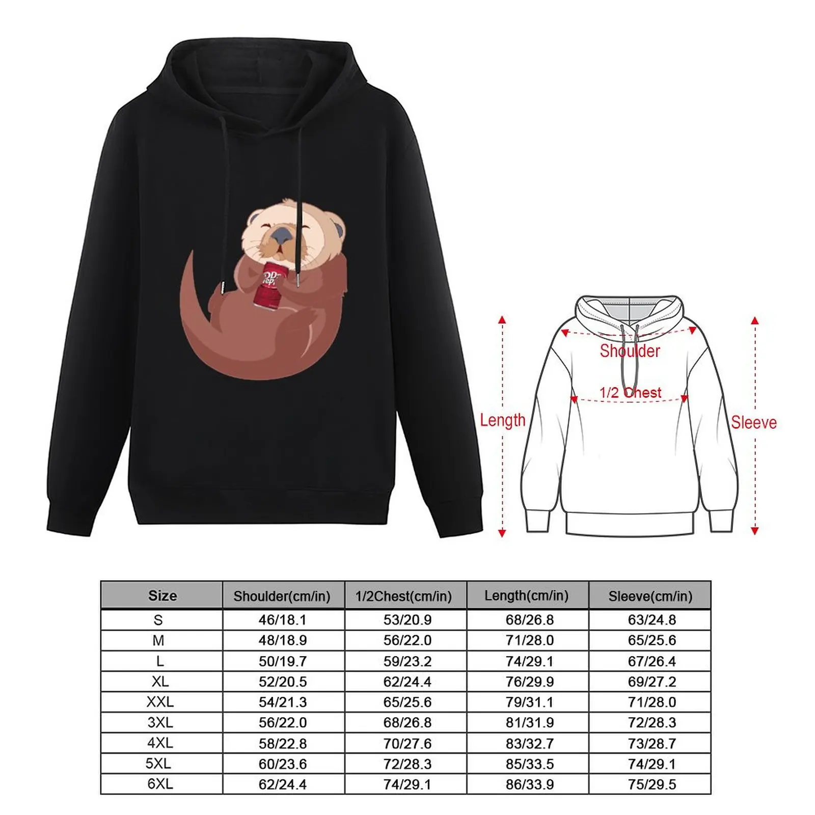 Otter + Dr. Pepper Pullover Hoodie men clothing japanese style autumn clothes new features of hoodies & sweatshirts