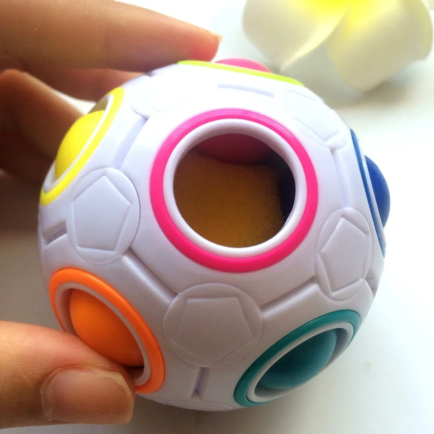 Cube magique créatif, balle anti-stress, presse arc-en-ciel, Puzzle de Football Montessori, jouets pour enfants, jouet anti-stress