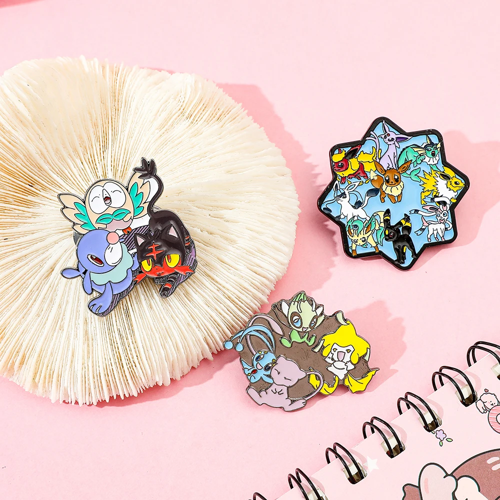 Eevee Evolutions Inspired Enamel Pins, Collectible Brooch Gift