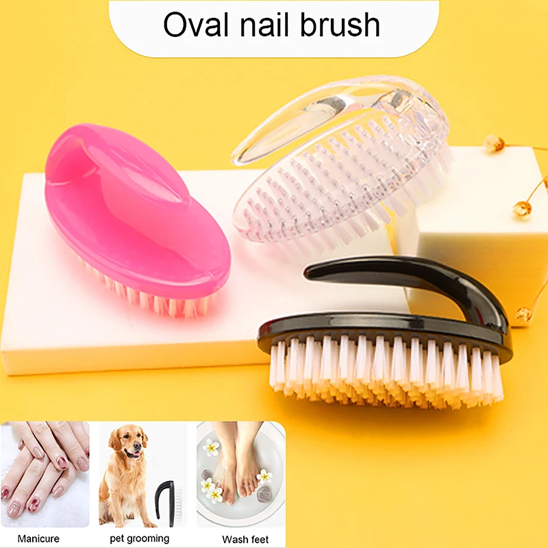 1PCS Nail Brushes Nail Art Manicure Pedicure Soft Remove Dust Powder Cleaning Brush Tools Transparent Horn Brushes